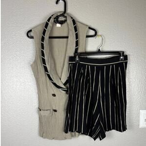 Dawn Joy Fashions Approx Size 6 2-Piece Striped Circus Clown Top Shorts Set